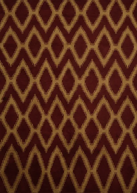 Glamorous Gabbeh Area Rug 8x10 Featuring Gold Diamond Shapes