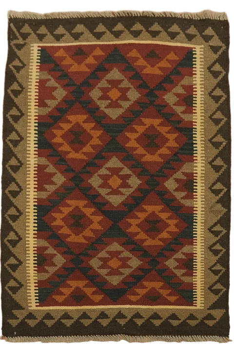 Kilim Reversible Wool Area Rug 3x5