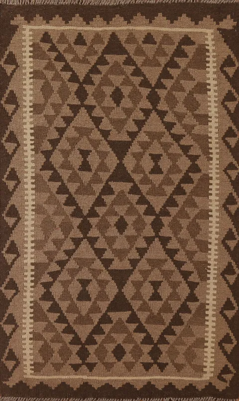 Reversible Wool Kilim Oriental Area Rug 3x5