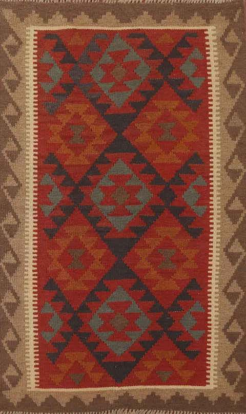 Reversible Wool Kilim Oriental Rug 3x5