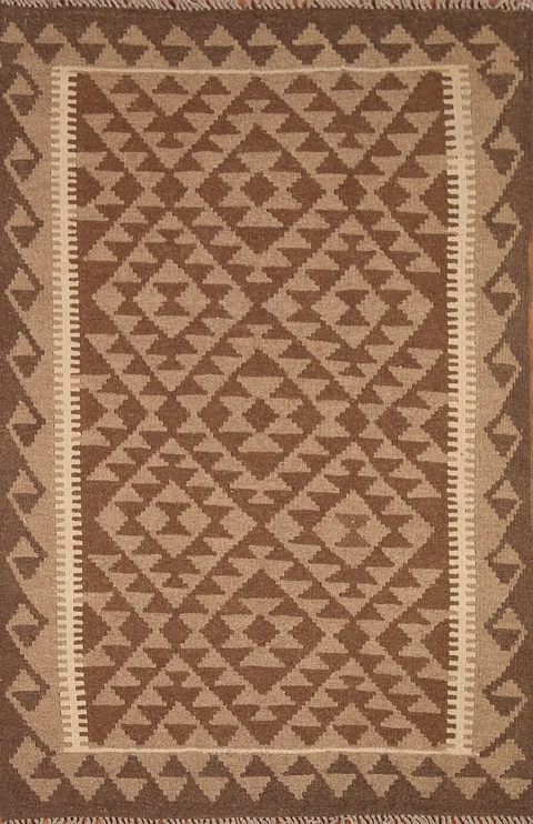 Geometric Kilim Oriental Wool Rug 3x5