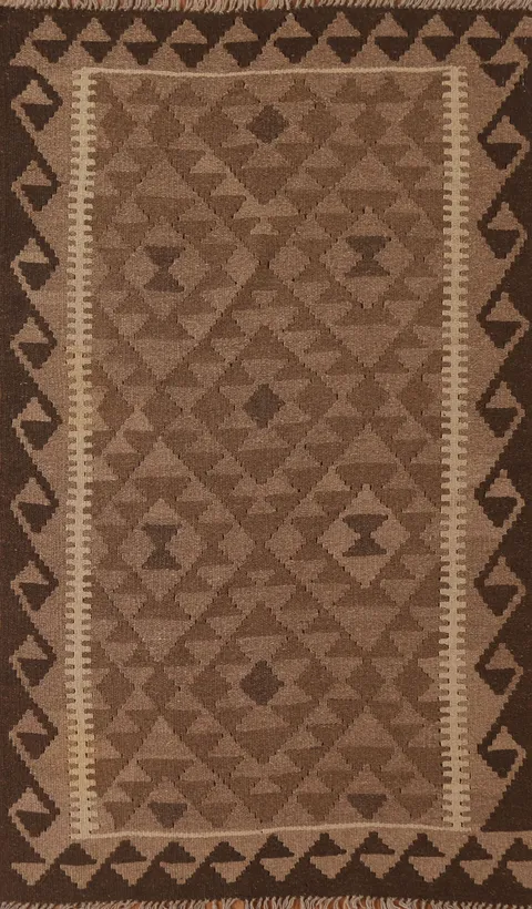 Brown Kilim Oriental Area Rug 3x5
