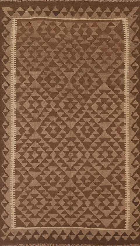 Hand-Woven Wool Kilim Oriental Area Rug 5x8