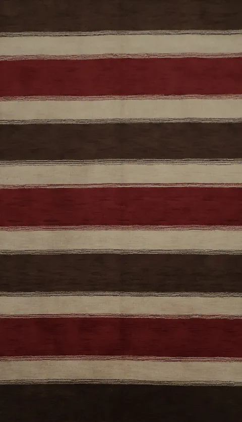 Luxurious Gabbeh Area Rug 6x9 with Classic Red and Brown Stripes