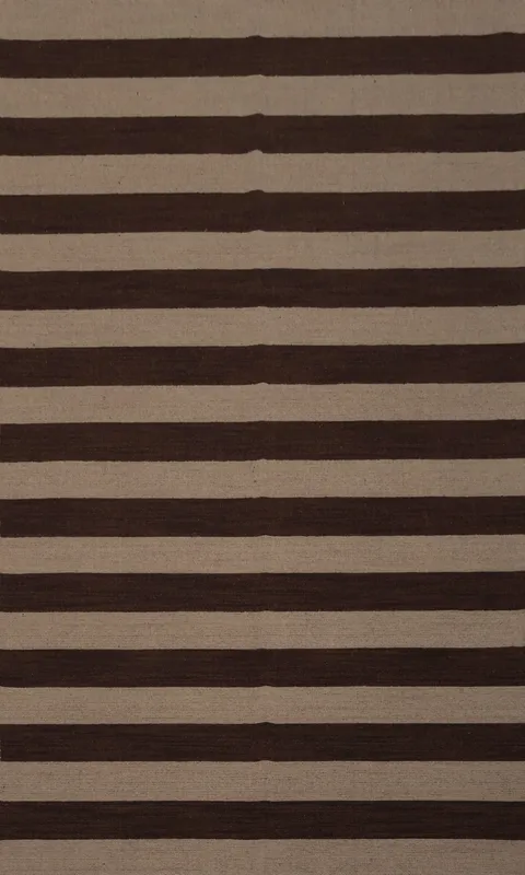 Classic Brown Stripes Gabbeh Area Rug 6x8 for Timeless Living Room