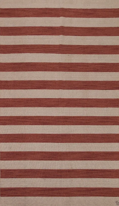 All-Over Striped Gabbeh Modern Area Rug 5x8