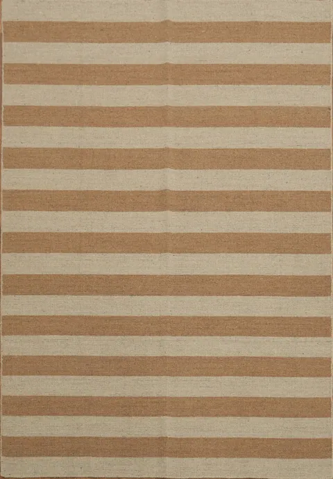 Modern Striped Gabbeh Wool Area Rug 6x8