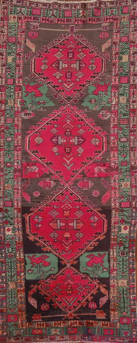 Vintage Ardebil Persian Runner Rug 4x11