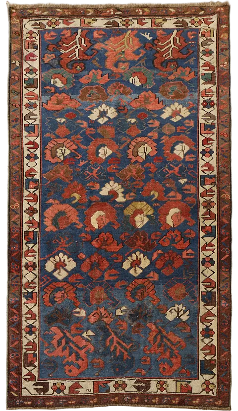 Pre-1900 Antique Decorative Vegetable Dye Kazak Caucasian Rug 4x6
