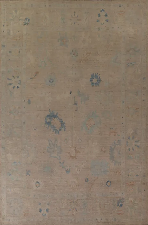 Vegetable Dye Oushak Turkish Area Rug 9x12