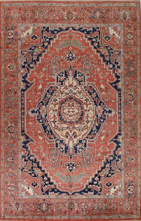 Vegetable Dye Heriz Serapi Persian Area Rug 9x12