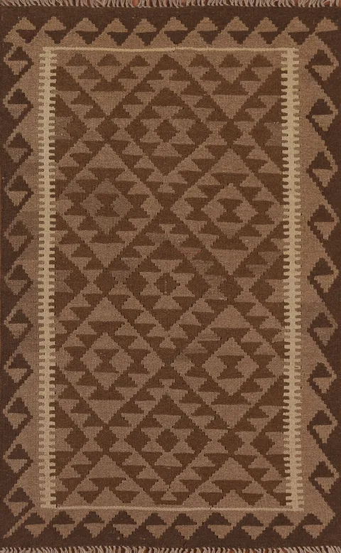 Reversible Wool Kilim Oriental Area Rug 3x5