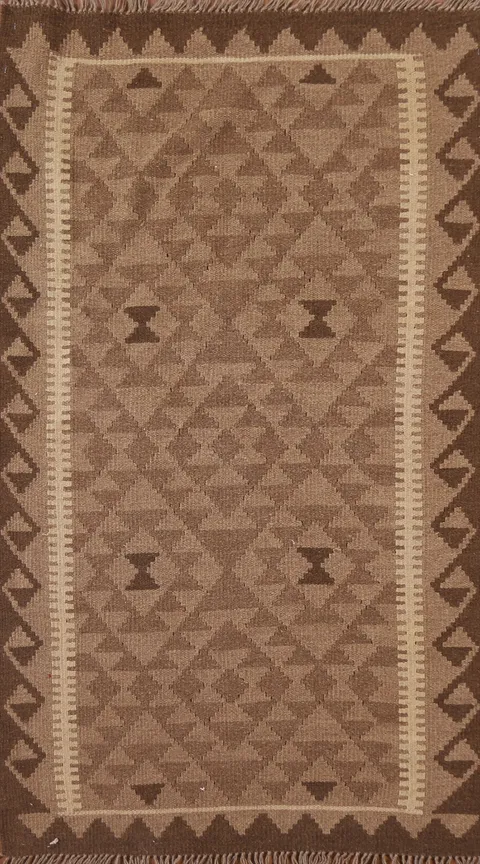 Reversible Wool Kilim Oriental Area Rug 3x6