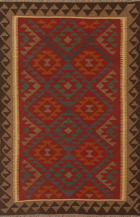 Kilim Reversible Wool Area Rug 3x5