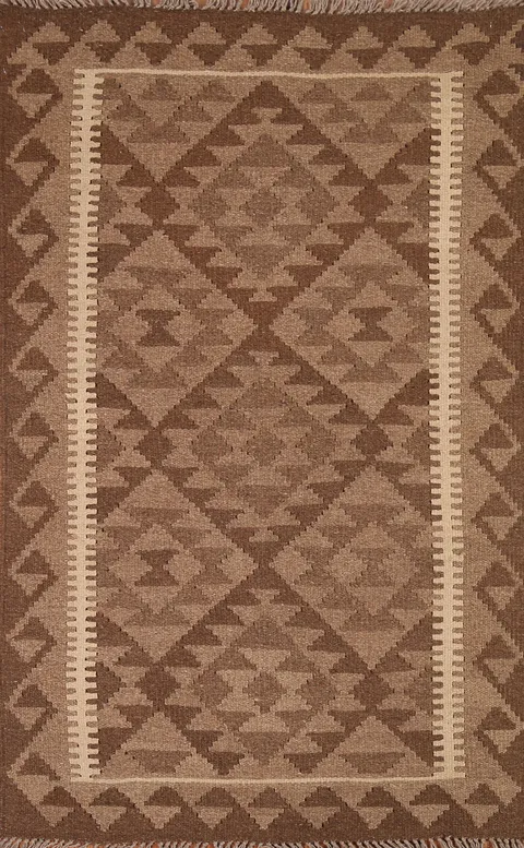 Reversible Wool Kilim Area Rug 3x5