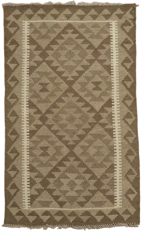 Reversible Wool Kilim Area Rug 3x5