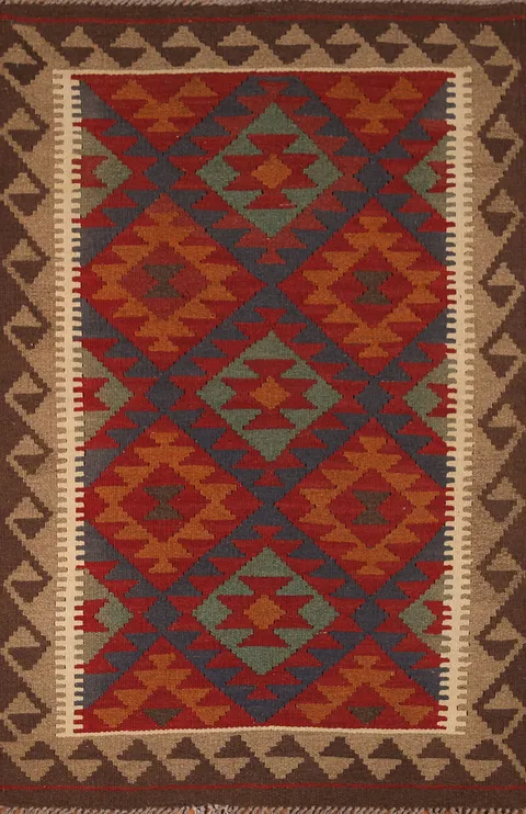 Geometric Kilim Oriental Area Rug 3x5