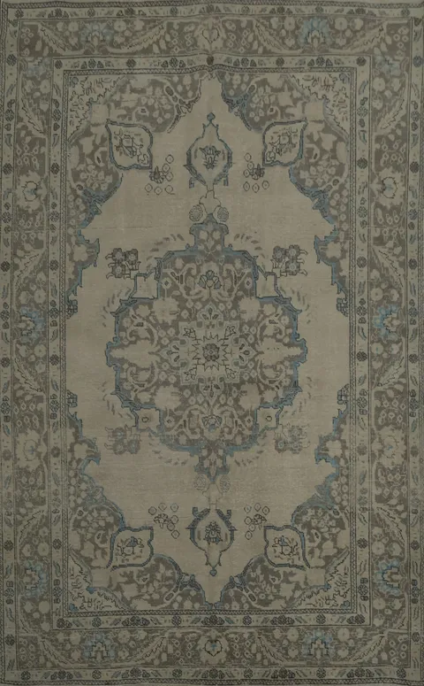 Distressed Tabriz Persian Area Rug 6x9