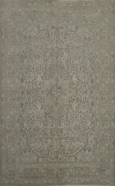 Distressed Tabriz Persian Area Rug 7x10