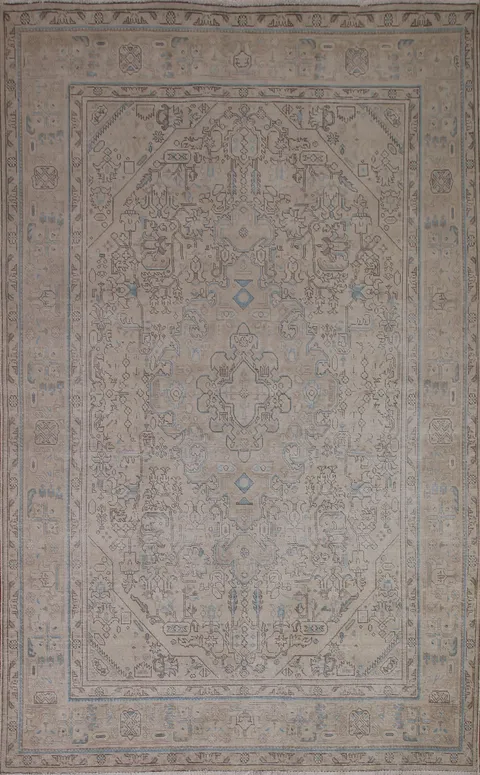 Distressed Muted Tabriz Persian Area Rug 6x9
