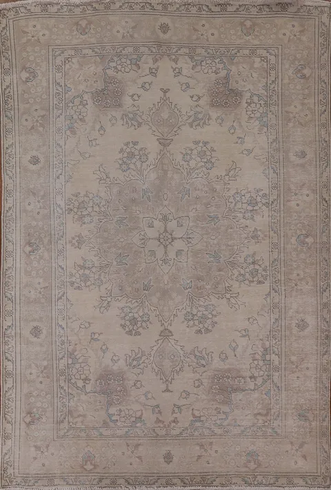 Distressed Tabriz Persian Area Rug 7x9