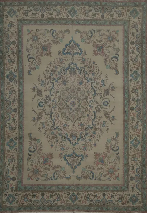 Distressed Tabriz Persian Area Rug 9x13