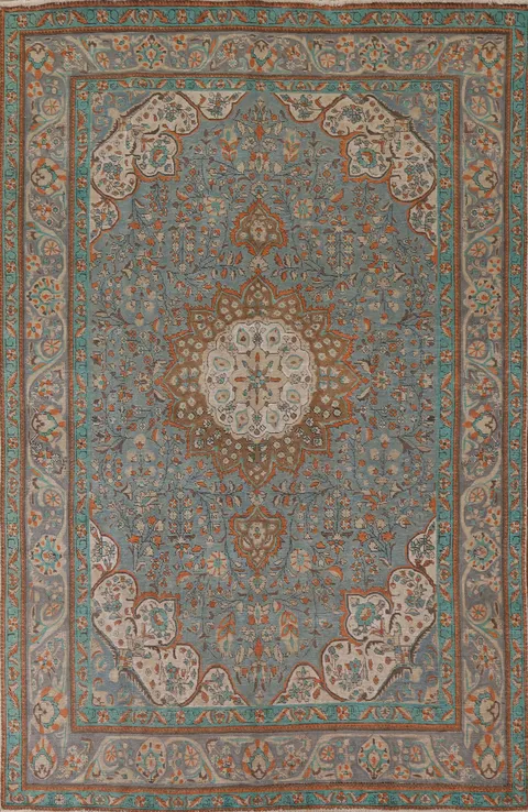 Geometric Tabriz Persian Area Rug 7x10