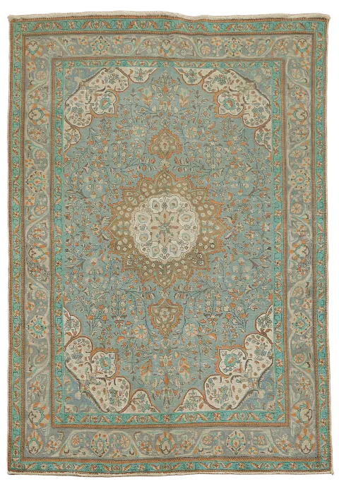Geometric Tabriz Persian Area Rug 7x10