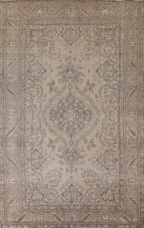 Distressed Tabriz Persian Area Rug 7x11
