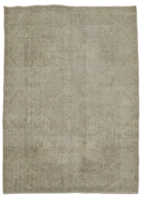 Distressed Tabriz Persian Area Rug 7x9
