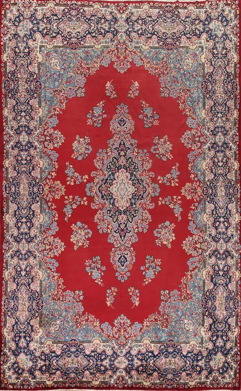 Vegetable Dye Kerman Persian Large Area Rug 10x14