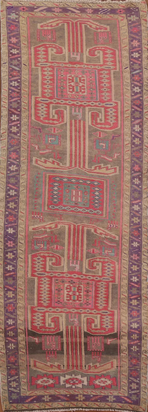 Vintage Ardebil Persian Runner Rug 4x10