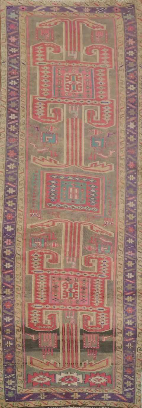 Vintage Ardebil Persian Runner Rug 4x10