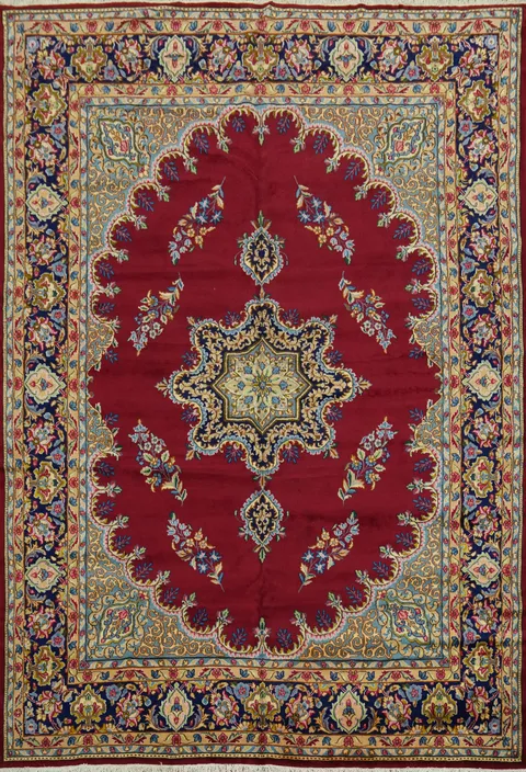Vintage Red Kerman Persian Area Rug 10x13