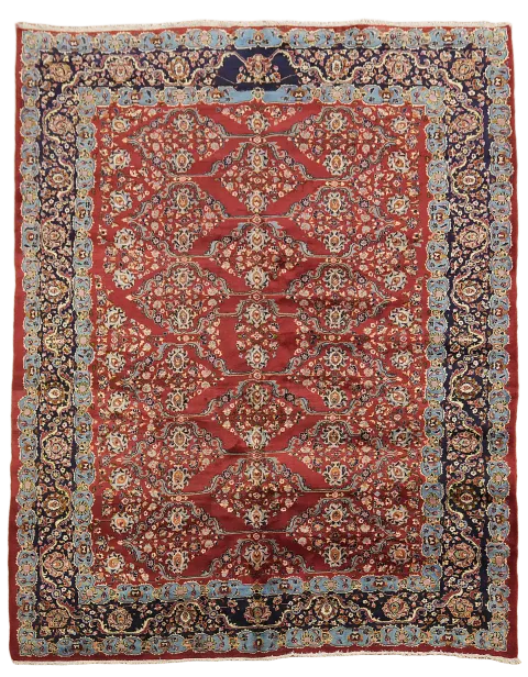 Luxurious Persian Carpet with Intricate Floral Bord 10x13