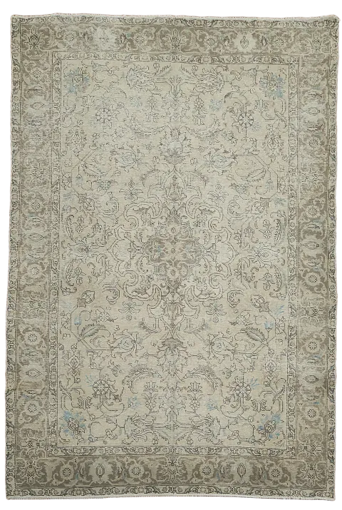 Distressed Tabriz Persian Area Rug 7x10