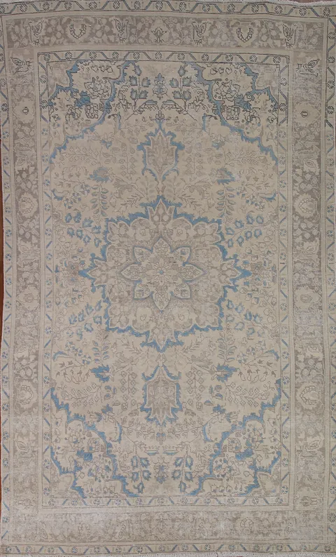 Distressed Tabriz Persian Area Rug 6x10
