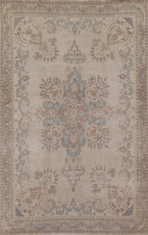 Distressed Tabriz Persian Area Rug 8x11