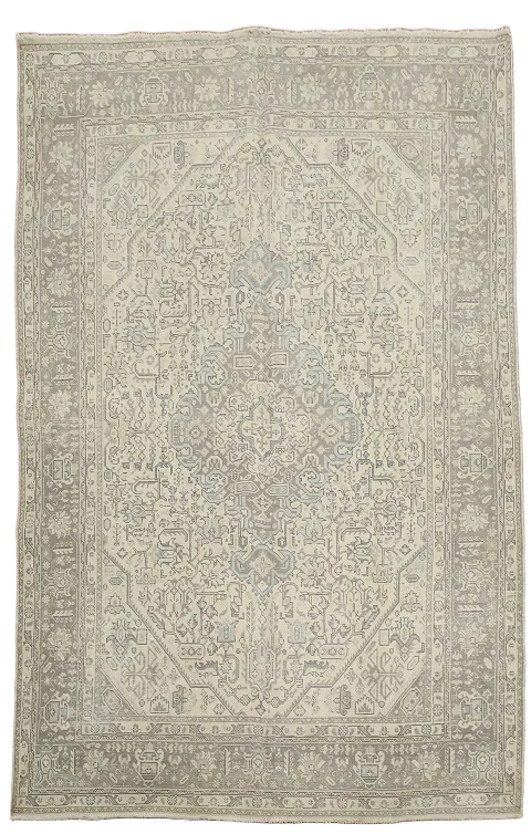 Distressed Muted Tabriz Persian Area Rug 6x10