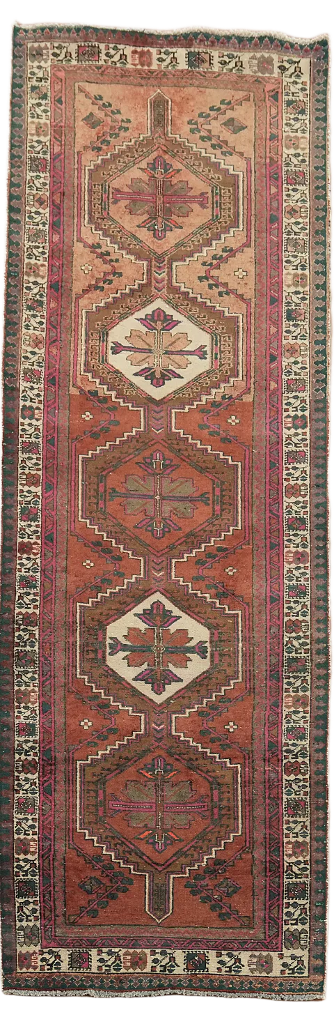 Vintage Ardebil Persian Runner Rug 3x10