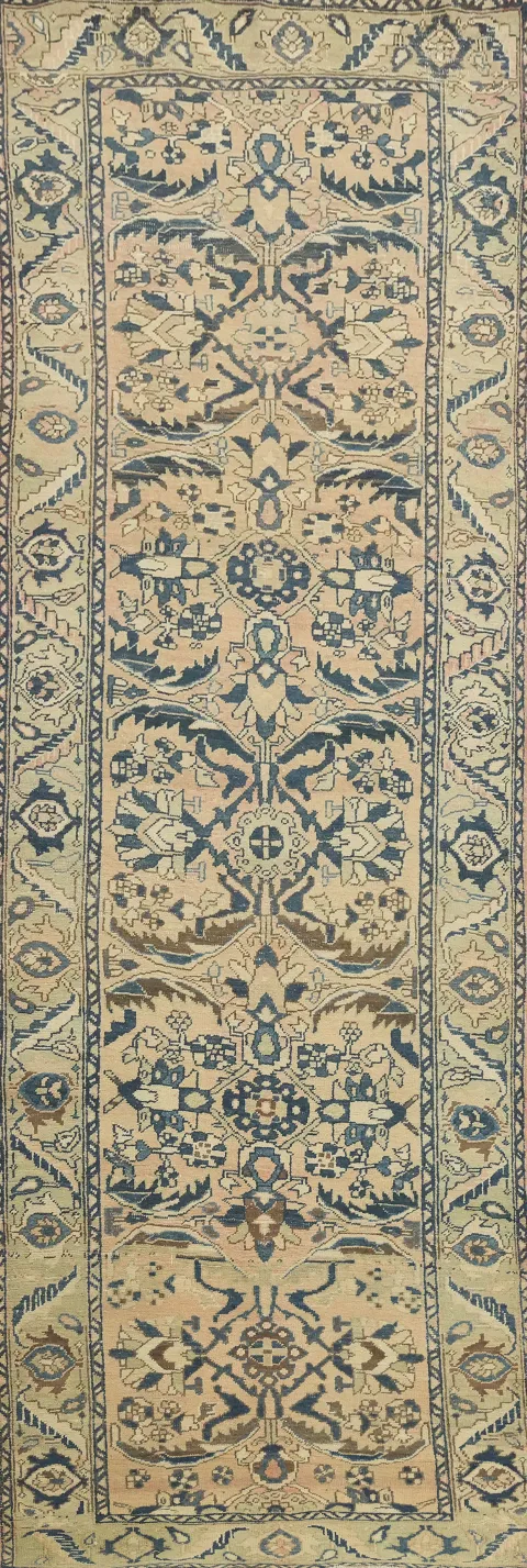 Vintage Heriz Persian Runner Rug 4x11