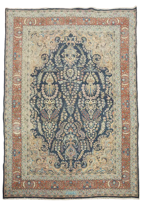 Floral Mashad Persian Area Rug 6x9 SIGNED