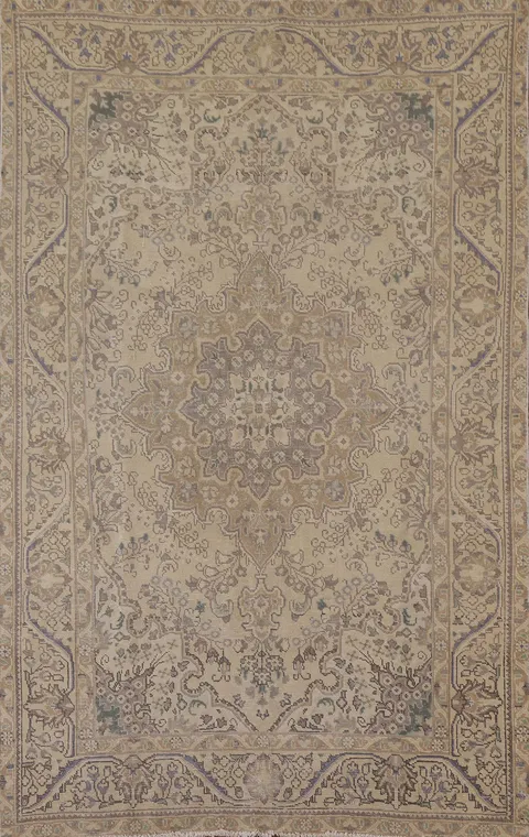 Hand-Knotted Wool Tabriz Persian Area Rug 6x9