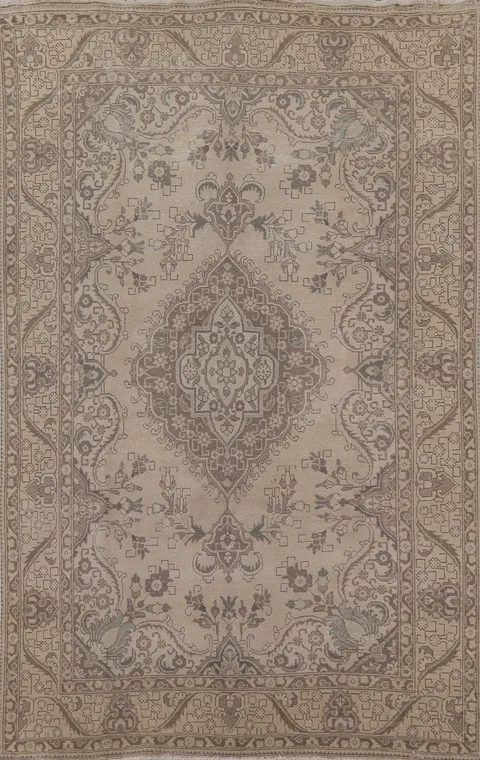 Wool Distressed Tabriz Persian Area Rug 6x9