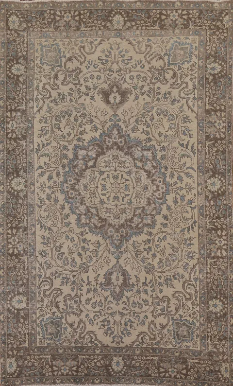 Distressed Tabriz Persian Area Rug 6x9