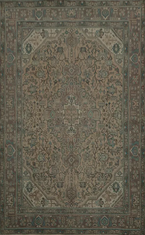 Antique Style Rug Featuring Traditional Motifs and Warm Hues 6x9