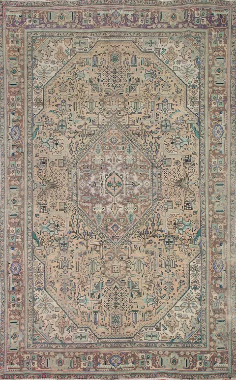 Geometric Tabriz Persian Area Rug 6x10