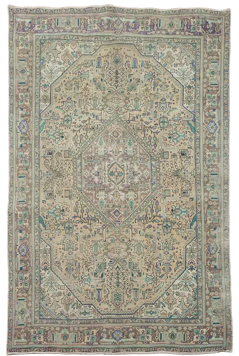 Geometric Tabriz Persian Area Rug 6x10