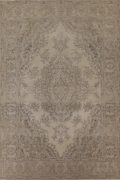 Distressed Wool Tabriz Persian Area Rug 8x11