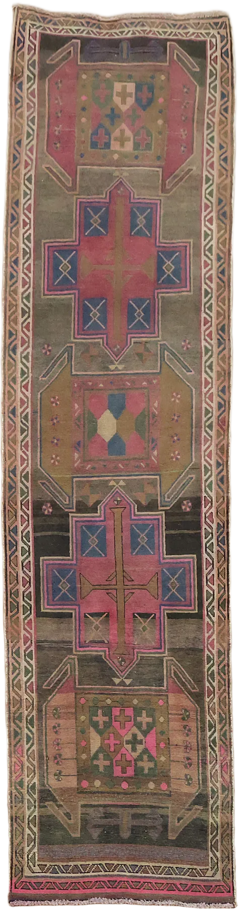 Handmade Ardebil Persian Runner Rug 4x13